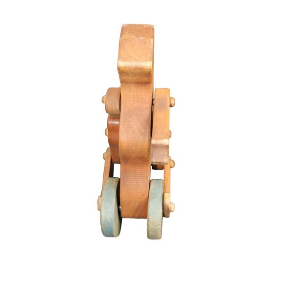 Vintage 11" Wooden Bear Walking Push Toy - Picture 4 of 8